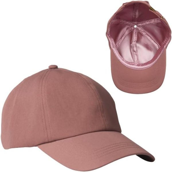 Baseball Cap Satin Lined Interior, One Size Fits All, Adjustable Cap (Indian Pink)