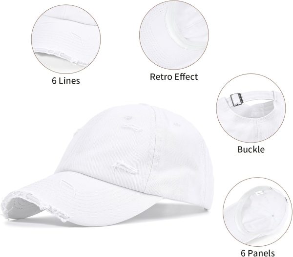 Baseball Cap Women Men Vintage Washed Distressed Hats Adjusted Cotton Dad Hat Adjustable Trucker Headwear