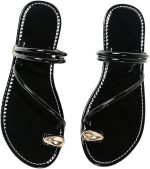 Metallic Open Toe Ring Sandals Summer Strappy Flat Sandals