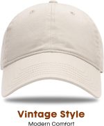 Unisex Vintage Washed Unstructured Baseball Cap Washed Cotton Adjustable Dad Hat