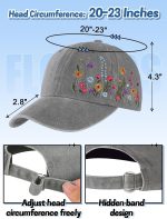 Trendy Embroidered Baseball Cap for Girls Women Men - Adjustable Soft Breathable Hats for Casual Wear