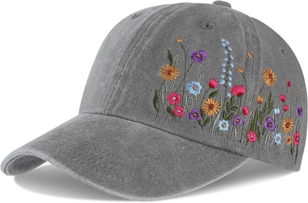 Trendy Embroidered Baseball Cap for Girls Women Men - Adjustable Soft Breathable Hats for Casual Wear