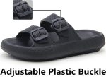 Sandals for Women and Men - Pillow Slippers - Double Buckle Adjustable Slides - EVA Flat Sandals